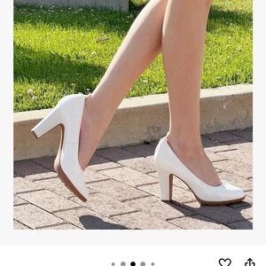 Jenn Ardor Classic White Patent Heels Size 9.5